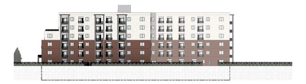 Architectural elevation rendering of the 2312 Princess development in Kingston