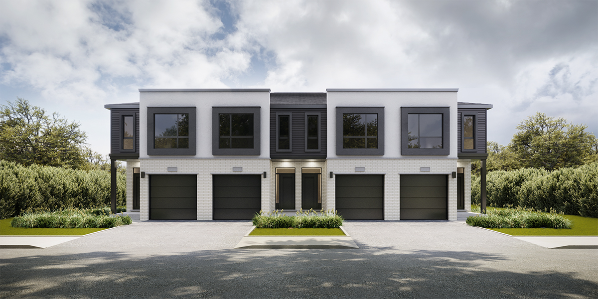 Rendering of The North Woods contemporary townhomes in London, Ontario