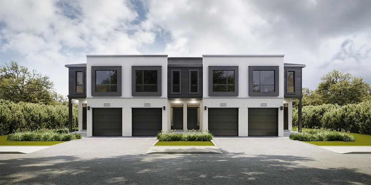 Rendering of The North Woods contemporary townhomes in London, Ontario